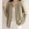 thumbnail image 5 of NIUREDLTD Women's Cardigan Classic Button Down Long Sleeve V Neck Soft Knit Sweater Cardigan Sweaters For Women Khaki XL, 5 of 5