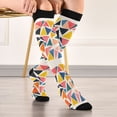 thumbnail image 5 of FORMRS Womens Knee High Socks Casual Long Thick Travel Daily Wear, 1 Pair, Abstract Triangles, 5 of 6