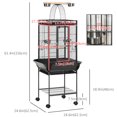 thumbnail image 3 of PawHut 61.5 Inch Bird Cage Parakeet House for Cockatiel with Stand, Black, 3 of 9