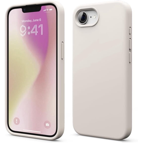elago Silicone Case Compatible with iPhone 17e & 16e Case , Premium Liquid Silicone Case, Full Body Protective Cover, Shockproof, Anti-Scratch Soft Microfiber Lining (Stone)