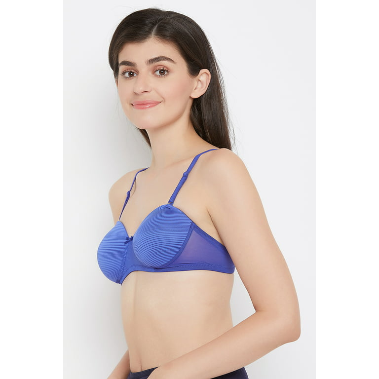 Buy Padded Underwired Full Cup Strapless Bralette in Royal Blue