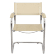 thumbnail image 4 of Breuer Chair Company Mart Stam Cantilever Armchair Arm Chair w/ Chrome Steel Frame & Creme Bonded Leather by Furnish Theory, 4 of 7