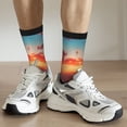 thumbnail image 6 of Bingfone Compression Socks for Women and Men Long Socks for Running Athletic Cycling Nurse- Cat Watching City Sunset, 6 of 6