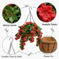 thumbnail image 3 of Red Artificial Hanging Flowers Uv Resistant, Outdoor Hanging Basket, Spring Porch Decor, 1 Pc, Garden Decorations Outdoor, 3 of 5