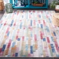 thumbnail image 3 of Safavieh  Cabana Ettorina Indoor/ Outdoor Boho Rug 5'3" x 7'6" - Red Aqua/Ivory, 3 of 14