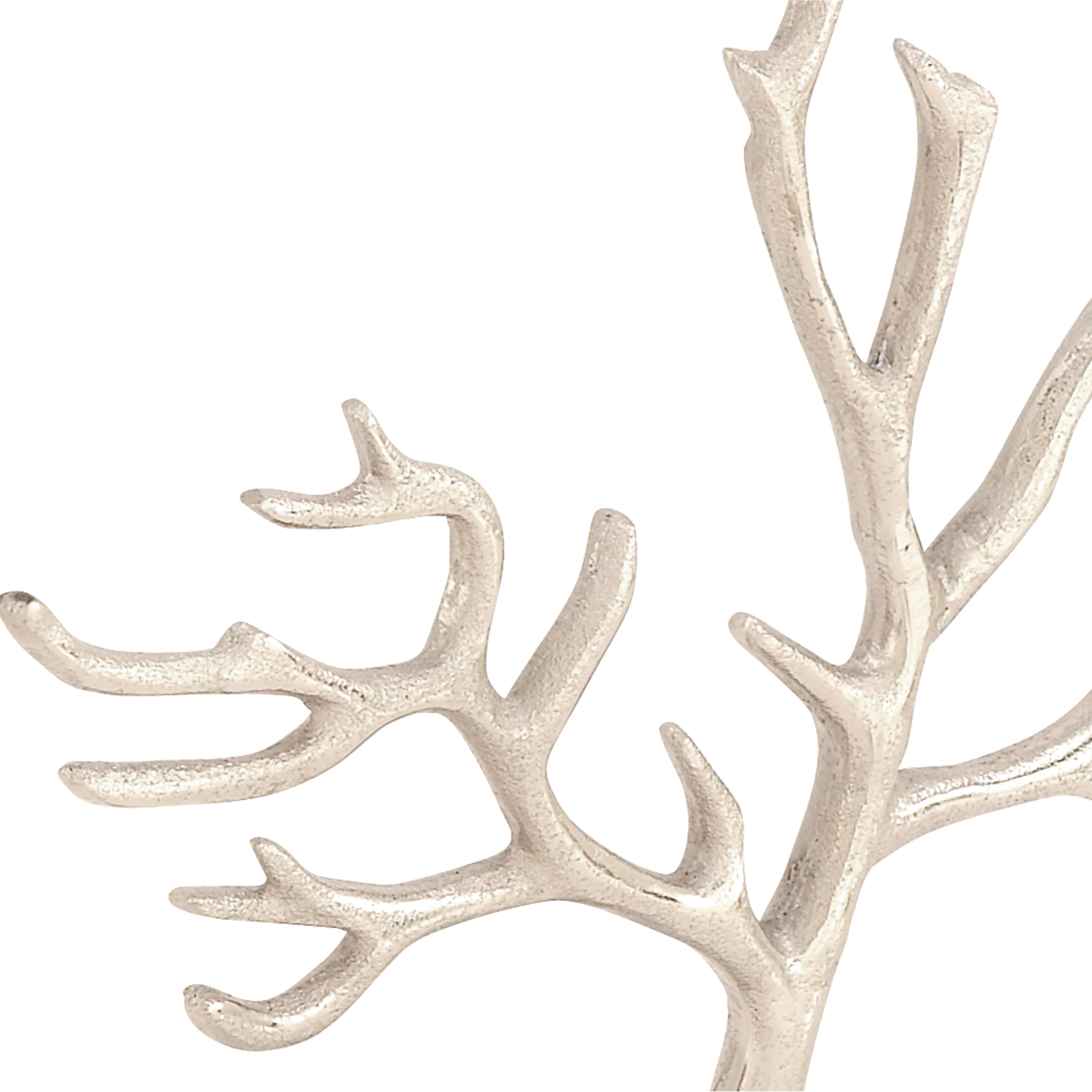 CosmoLiving by Cosmopolitan 12" x 10" Silver Marble Tree Jewelry Stand with Rectangular Base, 1-Piece