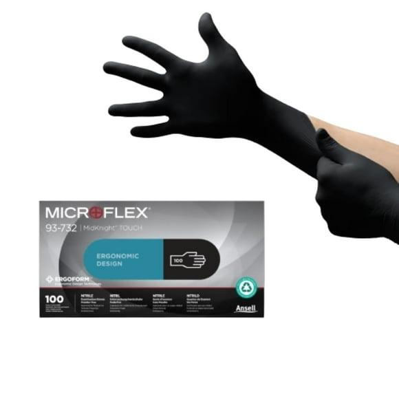 Guantes de examen de nitrilo desechables ANSELL MICROFLEX Midknight
