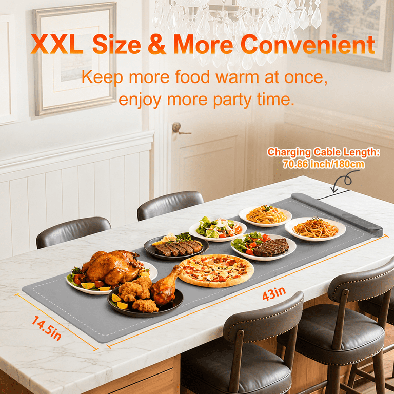 MQ Electric Warming Tray 43x14 Inch with 6 Temperature Settings photo 6