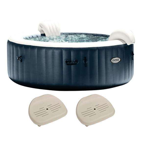Intex PureSpa Plus Inflatable Bubble Jet Spa & Slip Resistant Seat (2 Pack)