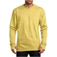 thumbnail image 7 of LUGOGNE Mens Tshirt Long Sleeve Crewneck Athletic Tops with Thumb Holes Comfortable Lightweight Workout Gym Running Pullover Tee Yellow,M, 7 of 7