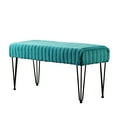 thumbnail image 4 of Home Soft Things Super Soft Faux-Fur Upholstered Bench Ottoman, Tile Blue, 46"x16"x22", 4 of 4