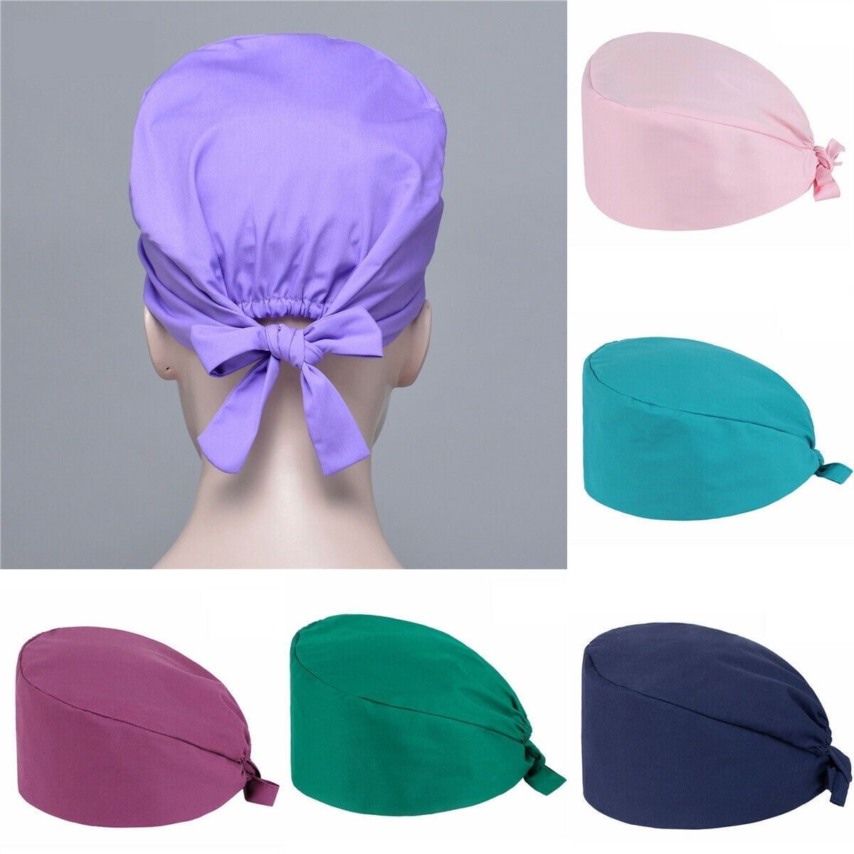 Unisex Scrub Cap Adjustable Doctor Nurse Surgery Working Wear Dustproof
