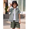 thumbnail image 3 of Arshiner Boys 2 Piece Outfits Hawaiian Shorts Sets Button Down Shirt and Shorts Summer Beach Clothes, 3 of 6