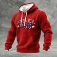 thumbnail image 2 of 250 Anniversary USA Sweatshirt, Mens Tactical Hoodie Patriotic Graphic Sweatshirts Long Sleeve Waffle Knit Tops with Pocket, 2 of 5