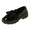 thumbnail image 2 of Willtoo Women's Platform Loafers with Bow, Chunky Sole Slip On Shoes, Comfortable and Stylish Footwear for Business Casual Occasions Black, 2 of 6