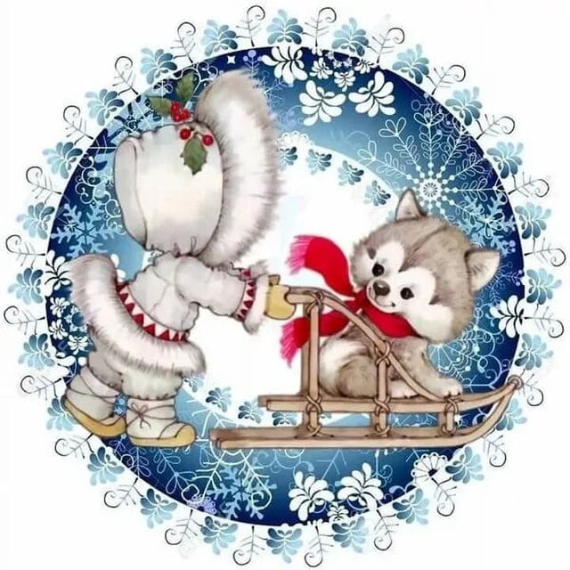 HOMFUN-pintura de diamantes 5D Diy "paisaje de Santa Claus", bordado de resina, punto de cruz hecho a mano, regalo