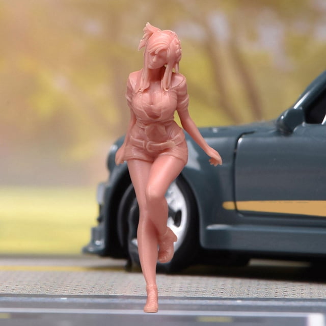 Figura de niña a escala 1/64, figura de mujer, diorama, accesorio, decoración, tren, ferrocarril, coleccionable, fundición a presión, exhibición de Sin pintar