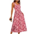 thumbnail image 2 of Aoochasliy Summer Dresses for Women Casual Sleeveless Round Neck Tank Dress Flowy Loose Fit Boho Floral Print Maxi Sundresses Lightweight Soft Beach Vacation, 2 of 5