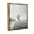 thumbnail image 4 of Stupell Industries People Diving from Boat Transportation Photography Gold Floater Framed Canvas Art Print Wall Art, 25 x 31, 4 of 10