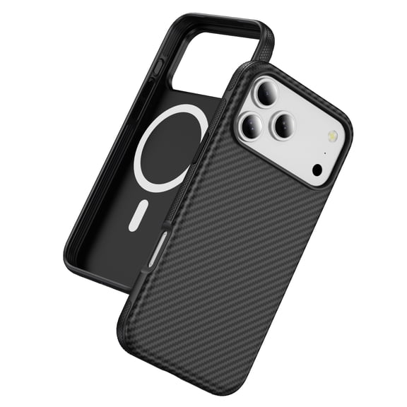 Clear Carbon Phone Case for iPhone 17 Pro, Ultra Slim Anti Yellow Translucent Case with Magnetic, Compatible with MagSafe, Drop Protective Non Slip Lens Protecting Case Cover, Black