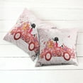thumbnail image 6 of Ambesonne Cars Throw Pillow Cover 2 Pack, Girl on a Car Floral Box, 20", Pink Dark Coral Black, 6 of 7