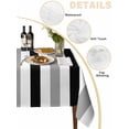 thumbnail image 3 of Black Gray Striped Tablecloth Square Table Cloth 60x60, Waterproof Outdoor Table Cloth Covers Decorative Table Protector, Farmhouse Stripe Art Washable Table Cover for Kitchen Dinning Party, 3 of 8