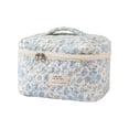 thumbnail image 1 of Bolsa de maquillaje uekeboag grande de viaje acolchada con estampado floral de algodón, 1 of 6