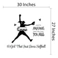 thumbnail image 4 of Personalized Name Sports Wall Decal Girl Playing with Softball Custom Name Bedroom Wall Decal for boys and girls Softball A Girl that Just Loves Softball Themed Kids Room Décor - Size: 30 In x 27 In, 4 of 5