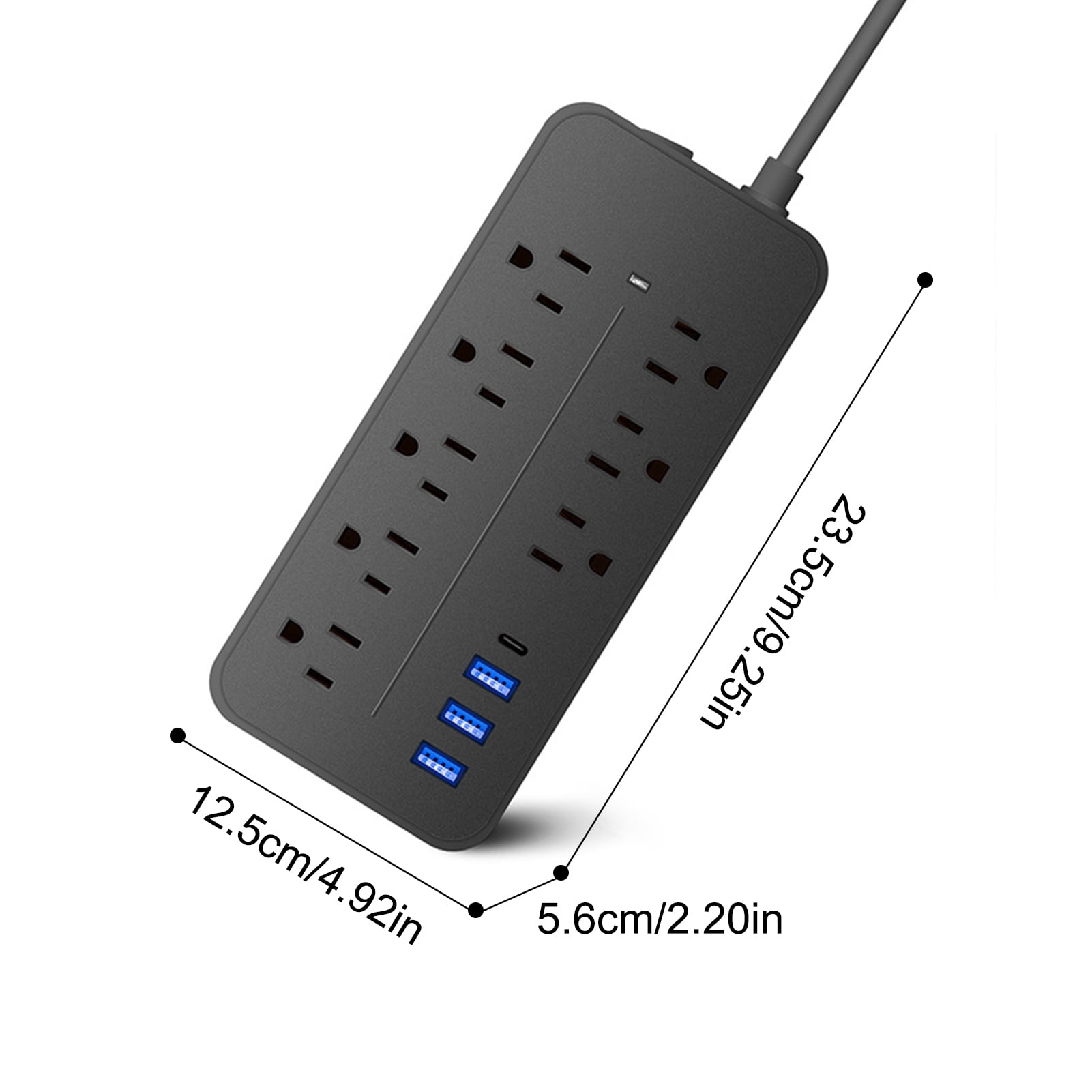 12-in-1  Protector Power Strip Extension Cord Flat Plug Power Strip With Long Cord 8 Outlets And 3 USB &amp; 1  Port 1700J Wall Mount Desk Power Strip For Home Office