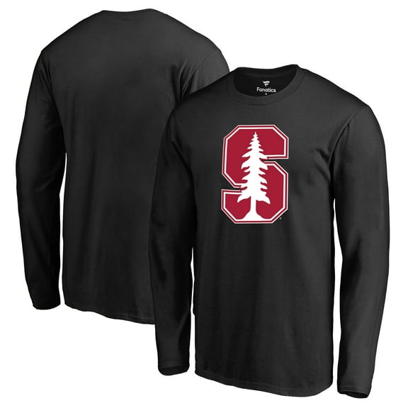 Men's Black Stanford Cardinal Primary Logo Long Sleeve T-Shirt