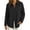 Black, variant on TGSLY Linen Snap Button Down Tops for Women Lightweight Soft Collared Long Sleeve Textured Shirts Dressy Casual Solid Color Fall Blouses with Pocket X-Large
