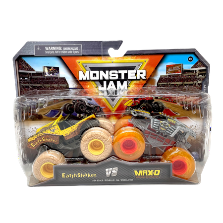 Spin Master Monster Jam Earthshaker vs Max-D Series 17 1:64 Scale 2 pack