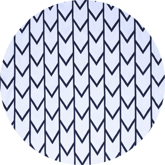 Ahgly Company Indoor Round Solid Blue Modern Area Rugs, 4' Round