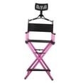 thumbnail image 4 of Silla plegable para gerente, silla portátil para maquilladores con respaldo y reposapiés, silla de director portátil de 43 pulgadas para patio al aire Rosa Gloria sillas altas altas plegables, 4 of 9