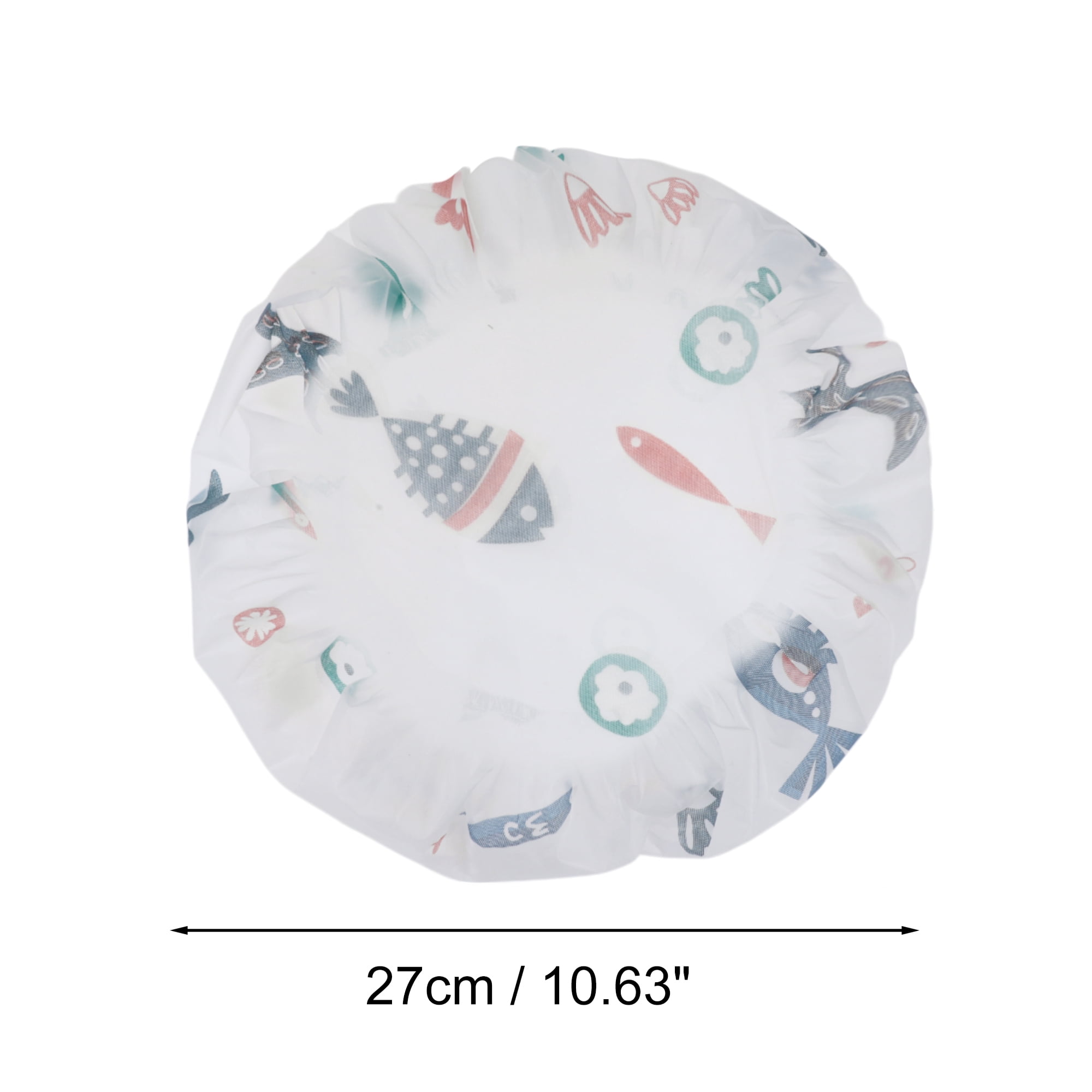 Unique Bargains Fish Single Layer Shower Cap 5 Pcs White Fish
