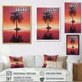 thumbnail image 4 of Designart "Ruby Reflections Of A Solitary Palm Tree" Palms & Palm Trees Floater Framed Wall Art Living Room, 4 of 5