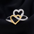thumbnail image 2 of 0.50 CT Moissanite Twin Heart Interlock Ring (D-VS1 Quality), 18K Yellow Gold, US 7.75, 2 of 7