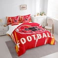 thumbnail image 3 of jejeloiu Rugby Sport Lovers 7 Pieces Bedding Comforter Set,Red Football Game Helmet Full Bedding Set For Ball Gamer Reversible, 3 of 8