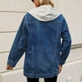 thumbnail image 4 of Atogsazn Women's Denim Jackets Casual Button Oversized Long Sleeve Jacket Spring Fall Clothes Fashion 2024 F-Dark Blue XL on Clearance, 4 of 5