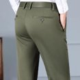 thumbnail image 3 of Otoño 2024 Nuevos pantalones marrones para hombre, pantalones clásicos de cintura alta de sarga, rectos, regulares, para oficina, pantalones casuales, ropa de marca para hombre, 3 of 5