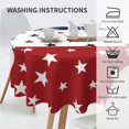 thumbnail image 3 of American Flag Tablecloth Round 60 Inch Patriotic Round Tablecloths Waterproof Polyester Washable Table Cover 4th of July Table Cloth for Kitchen Dining Room Indoor Outdoor Picnic Patio Party, 3 of 6