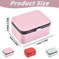 thumbnail image 5 of Portable Travel Jewelry Organizer Case, PU Leather Small Zipper Storage Box for Earrings, Rings & Necklaces, Compact Daily Storage, 3.1 Inches, Style C, 5 of 9