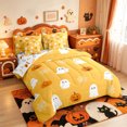 thumbnail image 2 of Manfei Funny Pumpkin Lantern 7 Pieces Full Size Bedding Sets,Boo Ghost Halloween Full Size Bed in a Bag,Halloween Reversible, 2 of 7