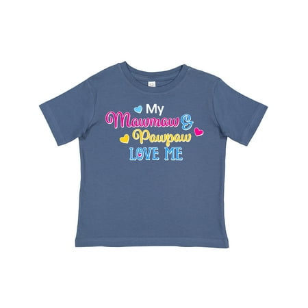 

Inktastic My Mawmaw and Pawpaw Love Me with Hearts Gift Toddler Boy or Toddler Girl T-Shirt