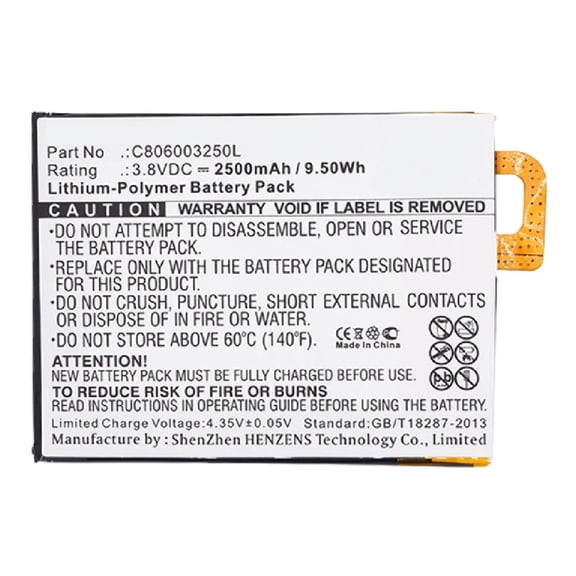 Batteries N Accessories BNA-WB-P3160 Cell Phone Battery - Li-Pol, 3.8V, 2500 mAh, Ultra High Capacity Battery - Replacement for Blu C806003250L Battery