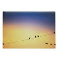 thumbnail image 1 of Bird on a Wire Cutting Board, Pattern of Romantic Sunset Scenery with Animal Silhouettes, Decorative Tempered Glass Cutting and Serving Board, in 3 Sizes, by Ambesonne, 1 of 2