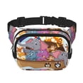 thumbnail image 1 of Fotbe Rainbow Animals on Noah's Ark Cangurera Cuadrada con Estampado de Doble Capa, Bolsa de Cintura Ajustable Mini para Hombres y Mujeres, 1 of 9