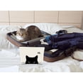 thumbnail image 2 of Bolsa de maquillaje BARPERY Cute Cat, tela de lino negra, 19 x 25 cm, 2 of 8