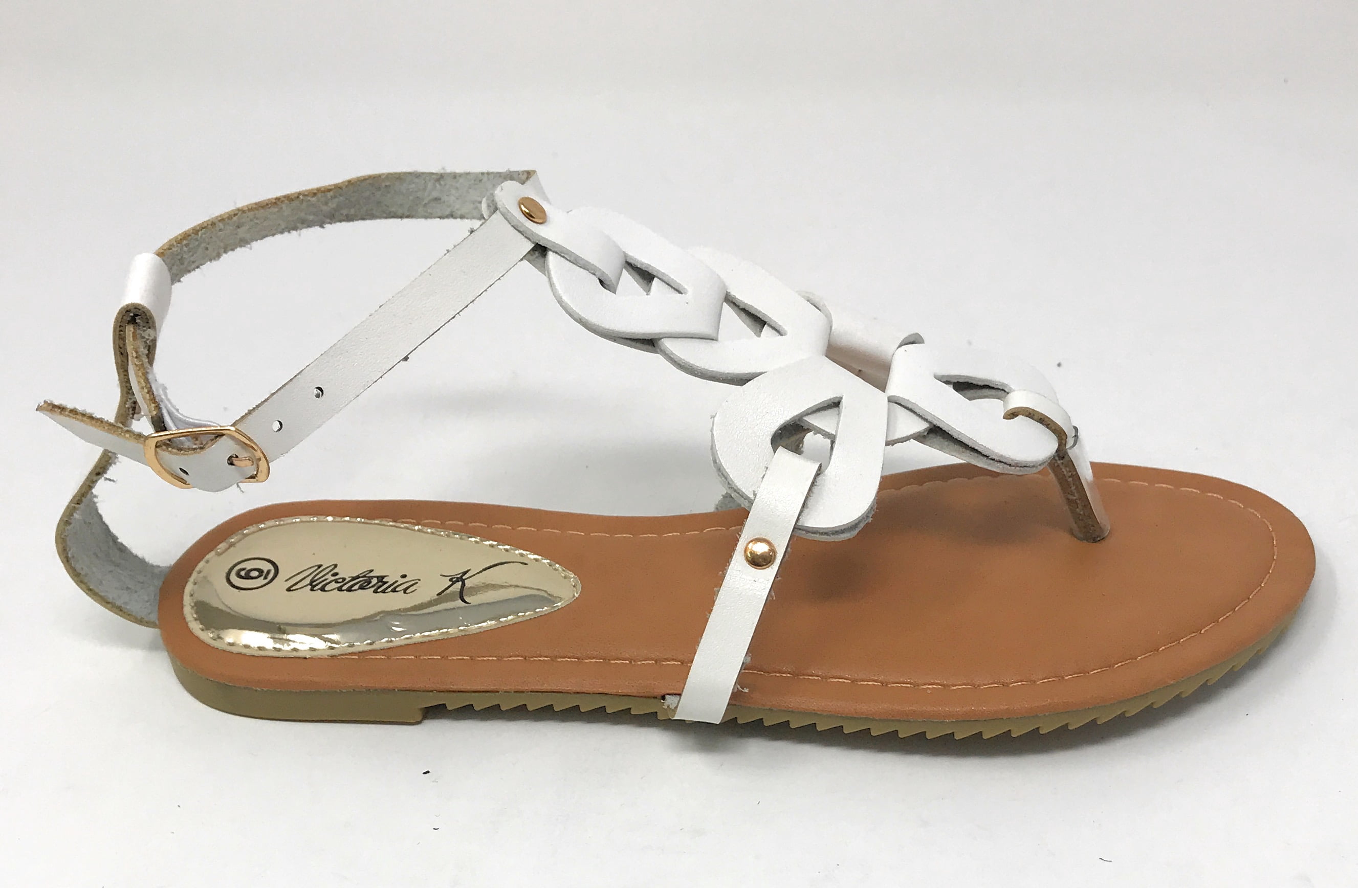 Victoria K Women's Gladiator Multi Loops Crossover Sandals