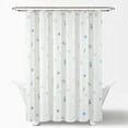 thumbnail image 2 of Lush Decor Livia Flora Silver-Infused Antimicrobial Shower Curtain Neutral/Blue Single 72X72, 2 of 5